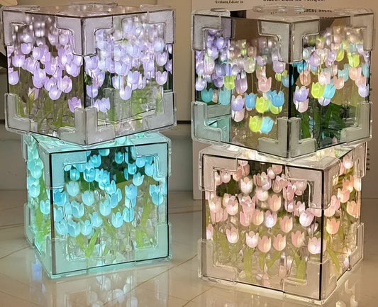CUBO LAMPARA MAGICA DE TULIPANES